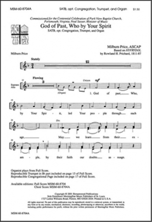 Milburn Price God of Past, Who by Your Spirit SATB, opt. Congregation, Organ, Trumpet (CHORAL SCORE)