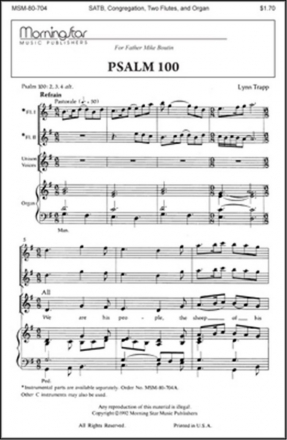 Lynn Trapp Psalm 100 SATB, Congregation, Organ, Two C Instruments (CHORAL SCORE)