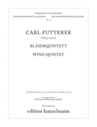 Quintett B-Dur fr Flte, Oboe, Klarinette, Horn und Fagott Partitur und Stimmen