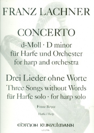 Konzert d-Moll und 3 Lieder ohne Worte fr Harfe und Orchester (Harfe solo) Harfe