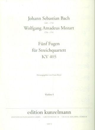 5 Fugen aus dem Wohltemperierten Klavier fr Streichquartett (Streichorchester) Violine 1