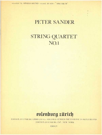 Quartett Nr.1 fr Streichquartett Partitur und Stimmen