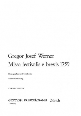 Missa festivalis e brevis (1759) fr Soli, Chor, Orgel und Streicher Chorpartitur