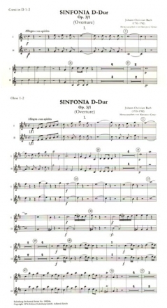 Sinfonia D-Dur op.3,1 fr Orchester Harmoniestimmen