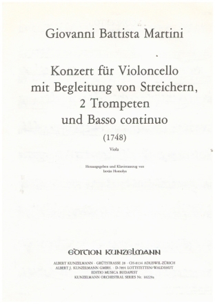 Konzert D-Dur fr Violoncello und Orchester Viola