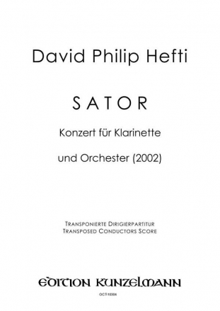 Sator fr Klarinette und Orchester Partitur Din A3