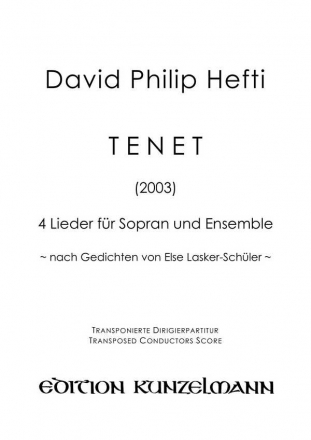 Tenet 4 Lieder fr Sopran und Ensemble Partitur