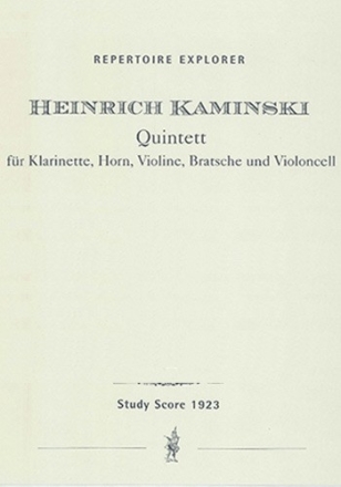 Quintett fr Klarinette, Horn, Violine, Bratsche und Violoncell Studienpartitur