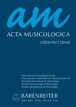 Acta Musicologica, Heft 2/2016  Zeitschrift