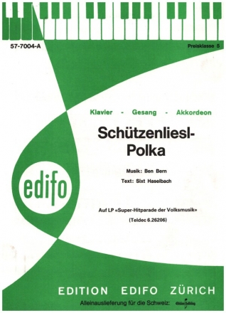 Schtzenliesl-Polka fr Akkordeon oder Klavier (mit Text)