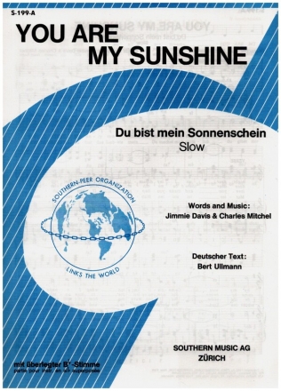 You are my Sunshine fr 1-2 Akkordeons mit B-Stimme, mit Text (dt/en) Einzelausgabe