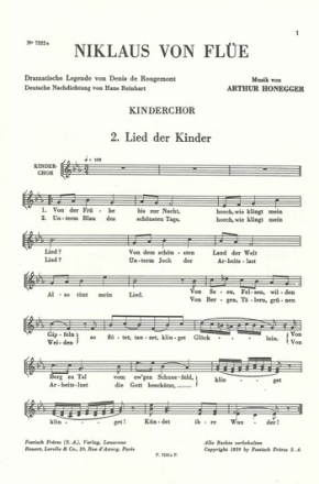 Honegger Arthur Niklaus von Fle GemCh/Orch KCh dt