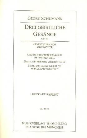 3 geistliche Gesnge op.31 fr gem Chor a cappella Partitur