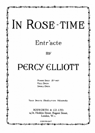 Elliott, P Rose Time Pf Piano Special Order Edition / Verlagskopie