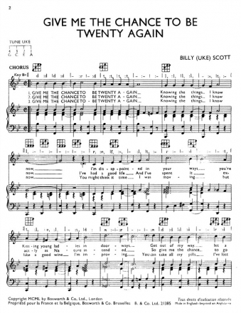 Scott, B^give Me The Chance To Be Twenty^vce/Pf Voice, Piano Accompaniment Vocal Work