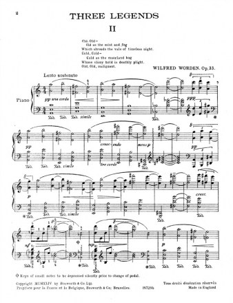 Worden, W^three Legends Op.33/2^pf Piano Instrumental Work