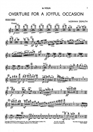 Demuth, N Overture For A Joyful Occasion Orch Pf Sc/Pts Orchestra Score and Parts