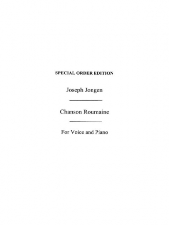 Jongen, J Chanson Roumaine Roumanian Song B Flat Vce/Pf Voice, Piano Accompaniment Vocal Work