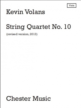 Kevin Volans: String Quartet No.10- Parts String Orchestra, Violin, Viola, Cello Sheet Music Parts