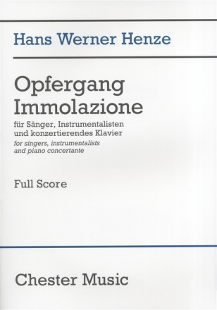 Hans Werner Henze: Opfergang Immolazione (Full Score) Tenor, Bass Voice, Baritone Voice, TTBB, Orchestra Score