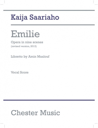 Kaija Saariaho: Emilie (Vocal Score) Soprano, Piano Accompaniment Vocal Score