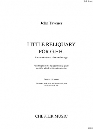 John Tavener: Little Reliquary For G.F.H. Countertenor, Oboe, String Orchestra, String Quartet Score