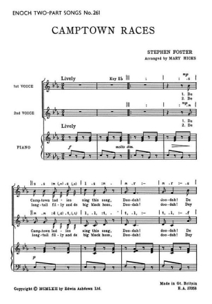 Foster, S Camptown Races 2 Pt 2-Part Choir