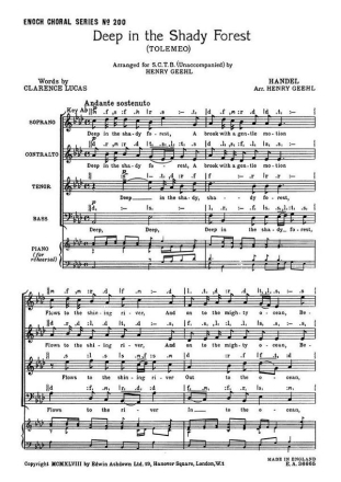 Handel, G.F Deep In The Shady Forest  Satb