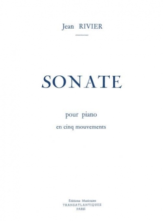 Jean Rivier: Sonate Piano Printed to Order