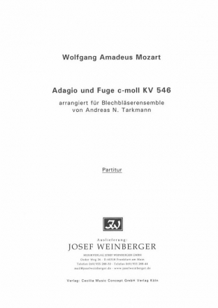 Mozart, Wolfgang Amadeus / Tarkmann, Andreas Nicol ADAGIO UND FUGE c-moll KV 546 Partitur