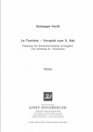 La Traviata - Vorspiel zum 3. Akt fr Streichorchester Partitur