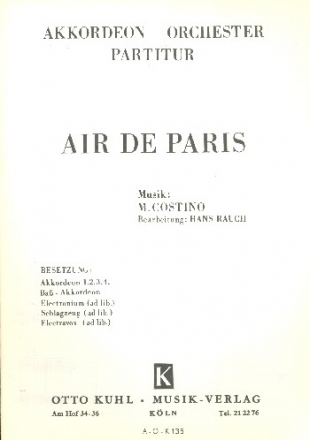 Air de Paris fr Akkordeonorchester Partitur