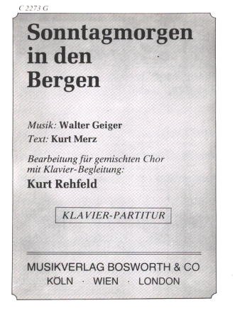 Sonntagmorgen in den Bergen fr gem Chor Klavierpartitur