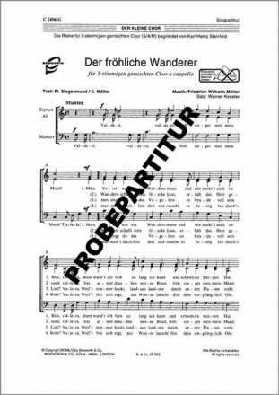 Der frhliche Wanderer fr gem Chor Singpartitur