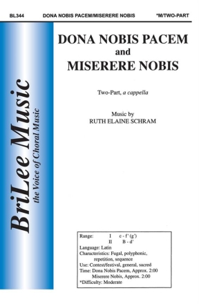 Ruth Elaine Schram Dona Nobis Pacem and Miserere Nobis  Chorpartitur