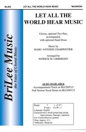 Marc Charpentier Let All The World Hear Music  Chorpartitur