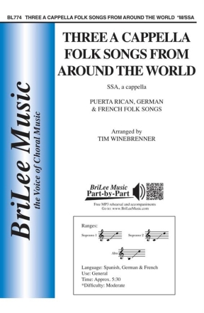 Three A Cappella Folk Songs from Around the World  Chorpartitur