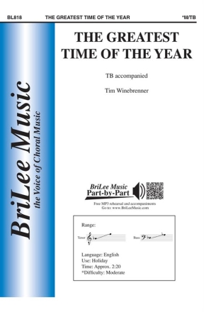 Tim Winebrenner The Greatest Time of the Year Mnnerchor und Klavier Chorpartitur