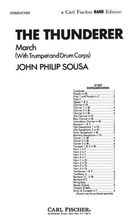 John Philip Sousa The Thunderer sinfonisches Blasorchester Partitur und Stimmen