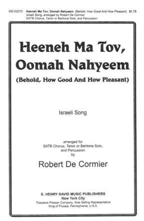 Heeneh Ma Tov, Oomah Nahyeem  Chorpartitur