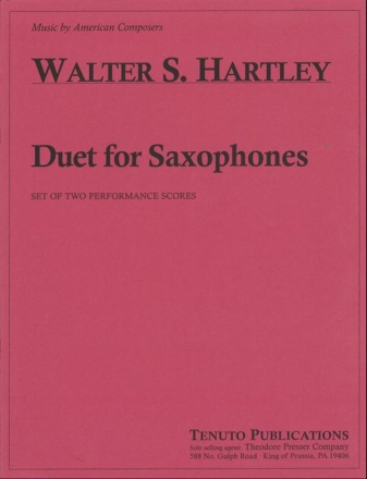 Walter Hartley Duet for Saxophones  Auffhrungsmaterial