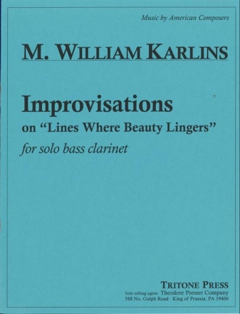 William Karlins Improvisations On 'Lines? - B.Cl. Bass-Klarinette Studienpartitur