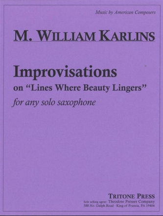 William Karlins Improvisations On 'Lines? - Sax  Studienpartitur