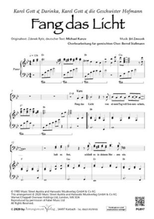 Jiri Zmozek Fang das Licht (vierstimmig) fr SATB und Klavier Singpartitur