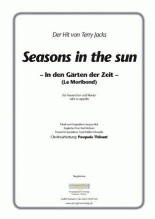 Breil/Thibaut Seasons in the sun fr SSAA und Klavier Singpartitur