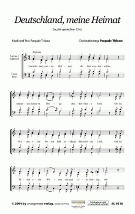 Thibaut Deutschland, meine Heimat (vierstimmig) fr SATB Singpartitur