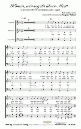 Thibaut/Grote Komm, wir segeln bers Meer (vierstimmig) fr SATB und Klavier Singpartitur