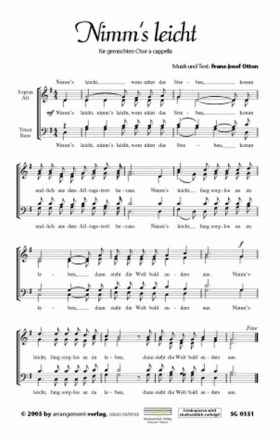 Franz-Josef Otten Nimm's leicht (vierstimmig) fr SATB Singpartitur