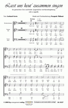 Thibaut/Grote Lasst uns heut zusammen singen (vierstimmig) fr SATB und Kinderstimmen Singpartitur