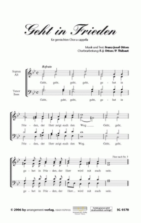 F.-J. Otten/P. Thibaut Geht in Frieden (vierstimmig) fr SATB Singpartitur